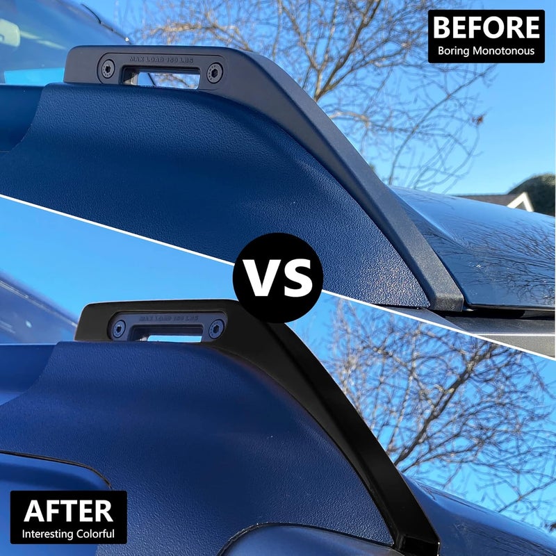 RERPRO Hood Trail Sights Cover Trim for Ford Bronco 2/4 Door 2021 2022 2023 2024 2025 Accessories Engine Hood Hinge Covers Hood Side Release Handle Decoration Stickers Accessory, 1 Pair Black - Image 2